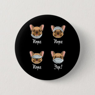 Macaron Rond 5 Cm Chien-chien français Bulldogs masques