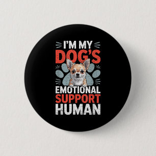 Macaron Rond 5 Cm Chien Chihuahua Soutien Émotionnel Humain