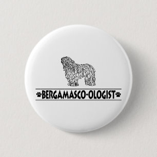 Macaron Rond 5 Cm Chien de Bergamasco