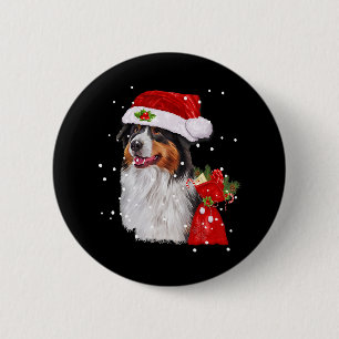 Macaron Rond 5 Cm Chien de Berger Australien Noël