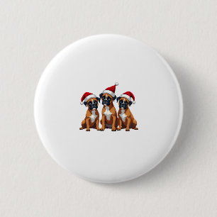 Macaron Rond 5 Cm Chien de boxe Doux moche Noël Lumière Noël Pyjama