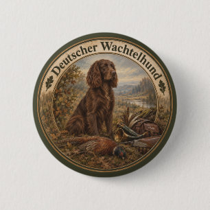 Macaron Rond 5 Cm Chien de chasse Wachtelhund, Spaniel allemand