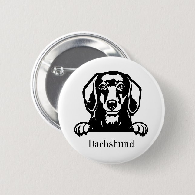 Macaron Rond 5 Cm chien de dachshund (Devant & derrière)