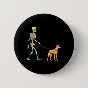 Macaron Rond 5 Cm Chien de Halloween drôle de Greyhound squelette qu