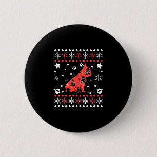 Macaron Rond 5 Cm Chien de Noël Motif Français Chien de taule propri