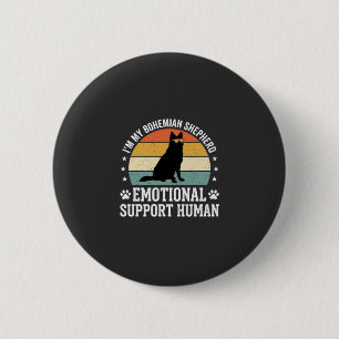 Macaron Rond 5 Cm Chien de soutien émotionnel humain berger bohémien