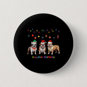 Macaron Rond 5 Cm Chien de taureau Noël3