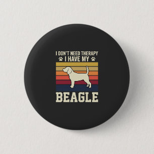 Macaron Rond 5 Cm Chien de thérapie rétro Beagle vintage
