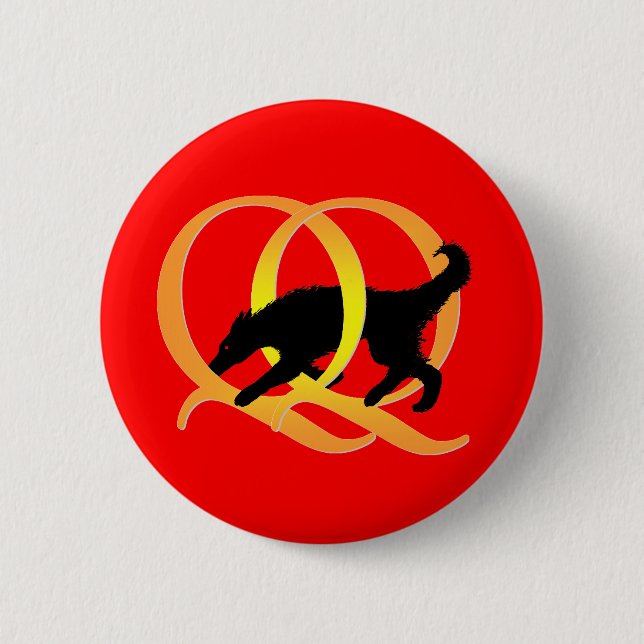 Macaron Rond 5 Cm Chien de tissage de QQ (Devant)