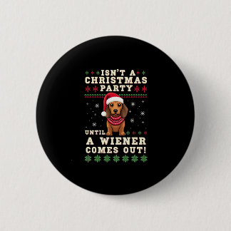 Macaron Rond 5 Cm Chien de Vienne drôle cool Noël Dachshund Vacances