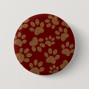Macaron Rond 5 Cm chien d'empreinte