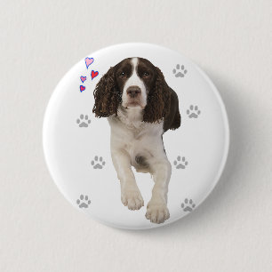 Macaron Rond 5 Cm Chien d'épagneul de springer anglais