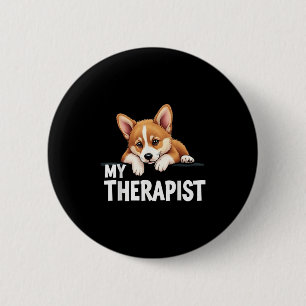 Macaron Rond 5 Cm Chien Drôle Mon Thérapeute Chien Corgi Gallois