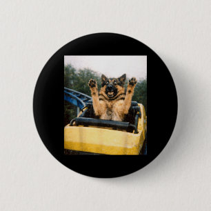 Macaron Rond 5 Cm Chien drôle montagnes russes Mème Graphique drôle