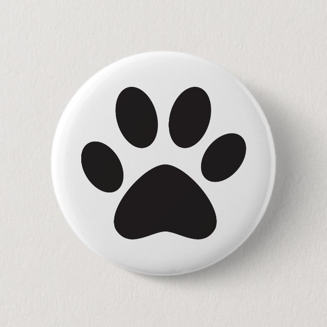 Macaron Rond 5 Cm Chien Empreinte de patte Chat Animal Animaux Pied  (Devant)