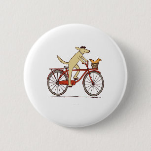 Macaron Rond 5 Cm Chien et écureuil sont amis Whimsical Animal Art
