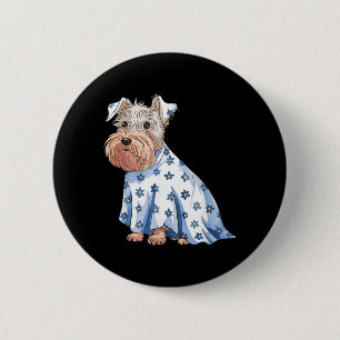 Macaron Rond 5 Cm Chien fantôme d'Halloween avec fleurs drôle d'Hall