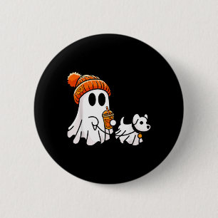 Macaron Rond 5 Cm Chien fantôme drôle de costume d'Halloween
