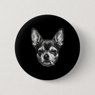 Macaron Rond 5 Cm Chien fumant cigarette drôle mème chihuahua vintag