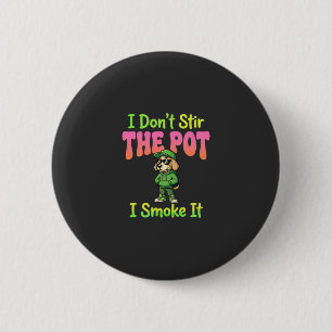Macaron Rond 5 Cm Chien Fumeur de Joint Drôle Stoner