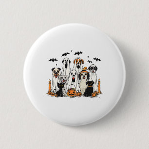 Macaron Rond 5 Cm Chien Ghost mignon Chien habillé Comme Ghost Funny