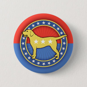 Macaron Rond 5 Cm Chien jaune
