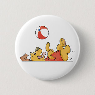 Macaron Rond 5 Cm Chien jouant avec des T-shirts et des cadeaux de b