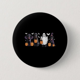 Macaron Rond 5 Cm Chien Labrador noir mignon Halloween Citrouille La