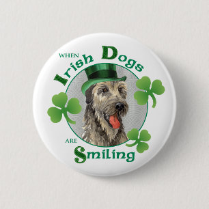 Macaron Rond 5 Cm Chien-loup irlandais du jour de St Patrick