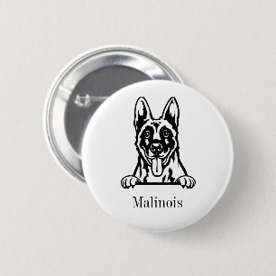 Macaron Rond 5 Cm Chien malinois belge