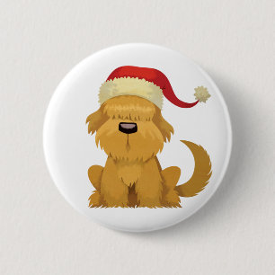 Macaron Rond 5 Cm chien noël vintage