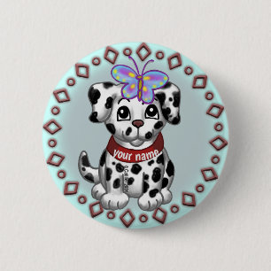 Macaron Rond 5 Cm Chien Papillon