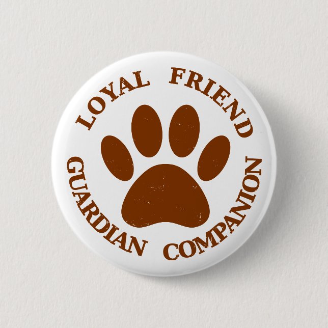 Macaron Rond 5 Cm Chien Paw Loyal Friend (Devant)