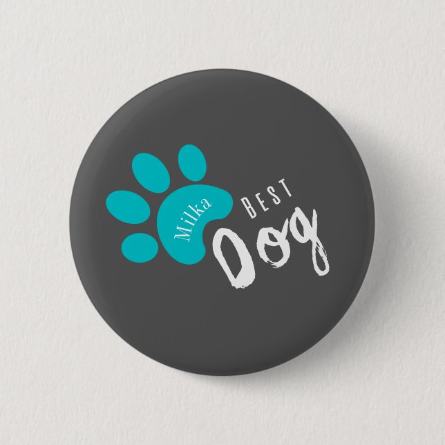 Macaron Rond 5 Cm Chien personnalisable Citation amusante Animaux (Devant)