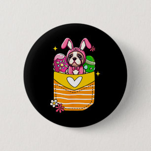 Macaron Rond 5 Cm Chien-taureau français de Bunny Oeufs au chocolat 