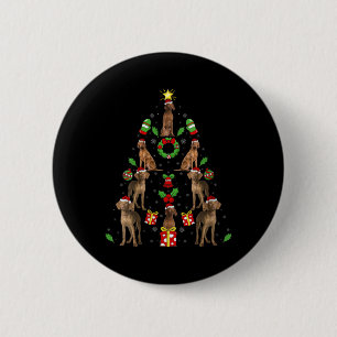 Macaron Rond 5 Cm Chien Vizsla Xmas Éclairage Arbre Vizsla Noël V N