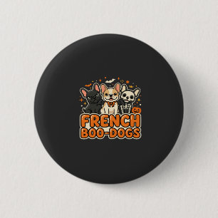Macaron Rond 5 Cm Chiens Boo français Halloween French Bulldog Desig