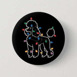 Macaron Rond 5 Cm Chiens Caniches Arbre Noël Xmas Animal de Compagni