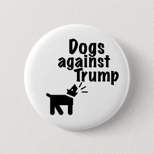 Macaron Rond 5 Cm Chiens contre Trump