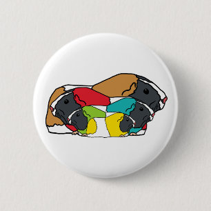 Macaron Rond 5 Cm Chiens de Guinée