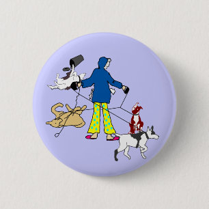 Macaron Rond 5 Cm Chiens de marche de Flyball