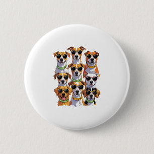 Macaron Rond 5 Cm Chiens en lunettes de soleil Pattes Hydratées