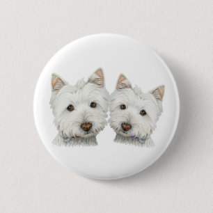 Macaron Rond 5 Cm Chiens mignons de Westie