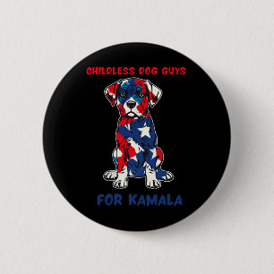 Macaron Rond 5 Cm Chiens Sans Enfants Pour Kamala Harris 2024