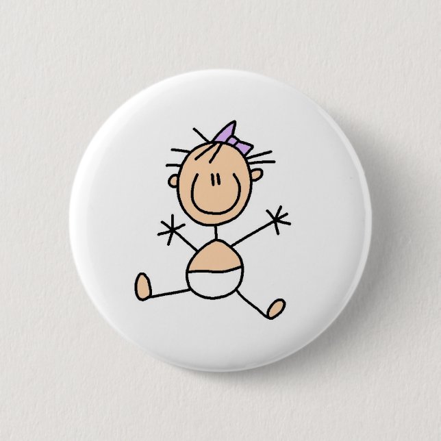 Macaron Rond 5 Cm Chiffre bouton de bâton de bébé (Devant)