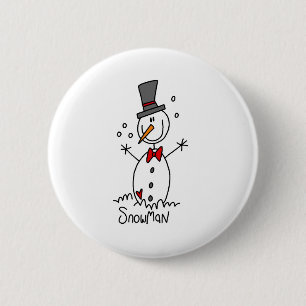 Macaron Rond 5 Cm Chiffre bouton de bâton de bonhomme de neige