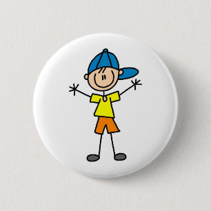 Macaron Rond 5 Cm Chiffre bouton de bâton de garçon