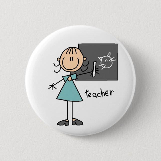 Macaron Rond 5 Cm Chiffre bouton de bâton de professeur (Devant)