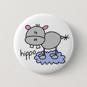 Macaron Rond 5 Cm Chiffre bouton de bâton d'hippopotame