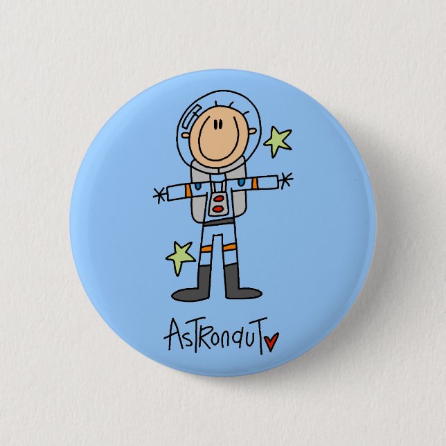 Macaron Rond 5 Cm Chiffre T-shirts et cadeaux de bâton d'astronaute (Devant)